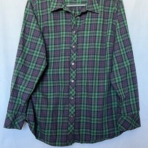 Talbots Men's Plaid Shirt in Green and Blue